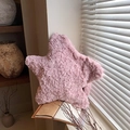 Sac bandoulière en peluche rose en forme d'étoile avec fausse fourrure douce au décor cosy - Rose
