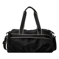 Black waterproof fitness travel bag with contrast beige straps and adjustable shoulder strap - Black