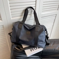 Large capacity navy blue oxford travel bag with waterproof finish and shoulder strap - Blue