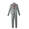 Your Lie in April Cosplay Schooluniform Set met grijze blazer en gestreepte stropdas - S / Heren Outfit Blazer Overhemd Stropdas En Broek
