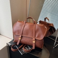 Zaino vintage in pelle marrone da donna con goffratura Free 1981 Color di classe - Marrone