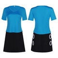 Costume Luffy cosplay con maglia blu scollo a V e gonna nera con dettagli anelli bianchi - S / Stile Top Blu Scollo A V E Gonna Nera