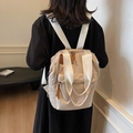 Modischer beiger Rucksack mit großer Kapazität für Damen und langlebigem Stoffgewebe - Weiß