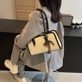 Retro cream and brown large shoulder bag with tennis racket charm and branding - Off White