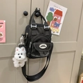 Mini borsa a tracolla nera carina con ciondolo a cucciolo e tracolla regolabile - Con Ciondolo / Nero