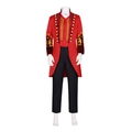 Costume da direttore del circo Barnum con frac rosso e ricami dorati eleganti - S / Rosso