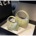 Fashionable mint green handbag set with minimalist arch handle and gold zipper detail - Large / Green