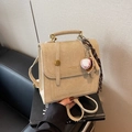 Zaino e borsa a tracolla retrò in pelle PU beige per donne stile coreano - Con Ciondolo / Bianco Sporco