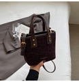 Chic brown leopard print bucket bag with gold rivets and dual handles for women - No Pendant / Brown