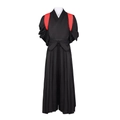 Haikyuu Hinata Shoyo Cosplay Kostüm mit schwarzem Kimono Hakama und rotem Tasuki-Gürtel - S / Rot Schnür-Set