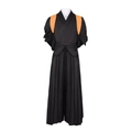 Haikyuu Hinata Shoyo Cosplay Kimono Set in Schwarz und Orange mit Hakama-Hose - S / Oranges Riemen-Outfit (Mit Socken)