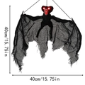 Murciélago colgante de Halloween con ojos rojos brillantes y colmillos blancos, 40cm - Murciélago de Simulación Ojos Brillantes