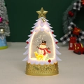 Weihnachtsbaum-Schneekugel mit Schneemann und Reh für die Tischdekoration - Schneemann / Weiß