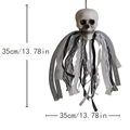 Halloween skull hanging decoration with black and white lace ribbons, size 35cm 13.78in - Black & White