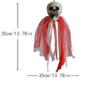 Halloween octopus skull hanging decor with red lace and 13.78 inch dimensions - Red & White