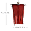 Decoración de payaso fantasma colgante de Halloween con tul rojo para fiestas de jardín - Payaso con Bufanda Roja