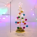 Sapin de Noël en fer doré spirale de 26 cm avec cloches colorées et lumière LED - Arbre en Spirale Doré Moyen Avec Clochettes Colorées