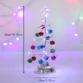Sapin de Noël LED 26cm en métal argenté avec cloches colorées et étoile lumineuse - Arbre en Spirale Argenté Moyen Avec Clochettes Colorées