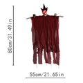 Fantôme rouge d'Halloween avec trois crânes et yeux LED, 80 cm pour déco de fête - Fantôme Suspendu à Trois Têtes (Rouge) / Rouge