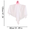 Weiße Halloween Geister Deko mit rosa Kopf und 120cm Länge für Gruselparty - Überraschter Ausdruck