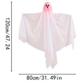 Hängender Halloween-Geist mit rosa Farbverlauf und weißem Stoff, 120 cm hohe Deko - Deprimierter Ausdruck