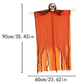 Hanging Halloween ghost decoration with skull and orange gauze, size 90x60cm for spooky party - Orange
