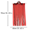 Halloween hanging skeleton ghost with red cloak and eye patch, measures 90x60cm - Red