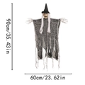 Decoración de bruja fantasma de Halloween con sombrero negro y gasa 90x60cm - Gris