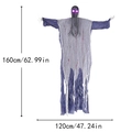 Fantasma decorativo per Halloween da 160cm con panno viola e occhi luminosi - Stile Abbigliamento Sangue Blu (PL-06)
