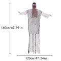 Fantasma appeso di Halloween con capelli rossi e LED, vista dimensioni altezza 160cm - Stile Abbigliamento Sangue Nero (PL-07)