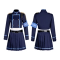 Uniforme cosplay Blue Archive Saiba Momoi con giacca blu navy e gonna a pieghe - S / Set Gonna