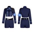 Costume cosplay in stile militare blu navy con giacca doppiopetto e pantaloncini - S / Set di Pantaloncini