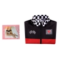 Rennsport-Crop-Top mit VIP-Abzeichen und schwarzen Spitzennetzstrümpfen - S / Rotes Renn-Set mit Strümpfen