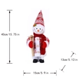 Muñeco de nieve musical de peluche con gorro de punto y esquís de madera, de 40cm - Muñeco de Nieve Oscilante Con Esquís de Madera