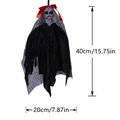 Ghost bride prop dimensions 40x20cm with black mesh and red bow details for Halloween - Black