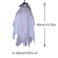 Hängende Geisterdekoration mit weißem Stoff und schwarzer Spitze für Halloween 40cm - Weiß