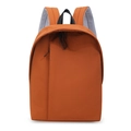 Minimalist orange nylon backpack with ergonomic breathable straps and front zipper pocket - Orange