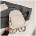 Chic cream white leather backpack with lychee texture and front zipper pocket - Beige