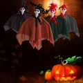 Halloween hangende spook heksen in paars oranje groen en grijs voor griezelig feestje - 4-kleuren set