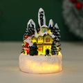 Christmas LED village scene with Santa Claus and snowy house tabletop decoration - Santa Green House (YL2624D)