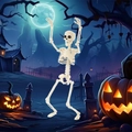 40cm Halloween skeleton with movable joints for haunted house party outdoor decorations - 40CM Movable Skull Skeleton