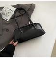 Sac à main Boston chic en cuir verni noir pour femme, style vintage rétro épaule - Noir sans Pendentif
