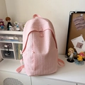 Rosafarbener Damen-Rucksack mit stilvollem 3D-V-Webmuster und praktischen Seitentaschen - Rosa