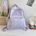 Light purple soft mini backpack for women featuring delicate floral jacquard patterns - With Charm / Purple