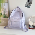 Light purple casual backpack for women featuring elegant jacquard pattern and front pocket - No Pendant / Purple