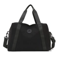 Large capacity black oxford travel bag for gym and sport with adjustable shoulder strap - Black