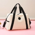 Bolsa de viaje Oxford blanco crema de gran capacidad con correas negras y correa ajustable - Blanco Roto
