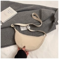 Minimalist creamy white nylon crescent crossbody bag with adjustable strap in casual style - Khaki