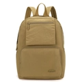 Vue de face sac à dos minimaliste en nylon de style coréen en couleur kaki - Jaune Terre