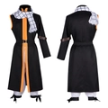 Fairy Tail Natsu Dragneel cosplay costume with scarf, vest, pants and wrist guards - S / Black and White Patchwork Set